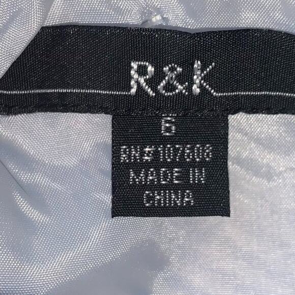 R&K Sleeveless Spaghetti Strap Dress Blue & White Striped with Coral size 6 - Picture 6 of 7